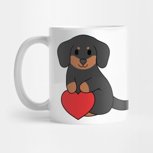 Black Dachshund Heart Mug